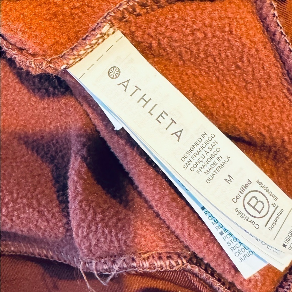 Athleta Sweatshirt Mahogany Heather Altitude Half Zip Polartec Womens Medium - Picture 9 of 14